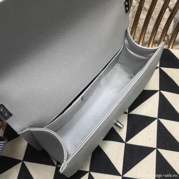 Chanel Camellia Large Boy Flap Bag A67085 Silver 2019 Collection