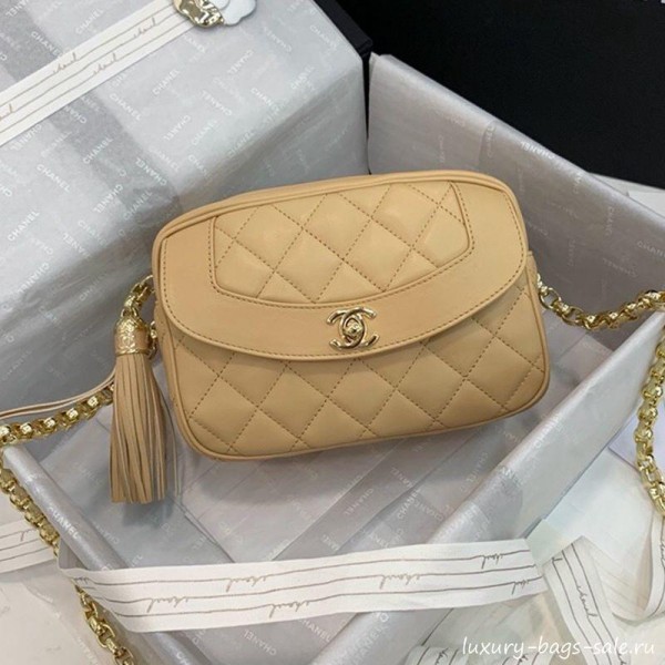 Chanel Lambskin Tassel Camera Case AS0001 Light Beige 2019 Collection