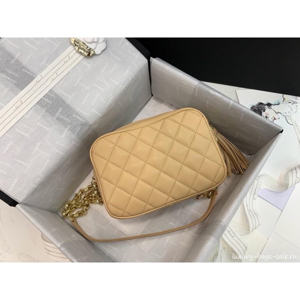 Chanel Lambskin Tassel Camera Case AS0001 Light Beige 2019 Collection