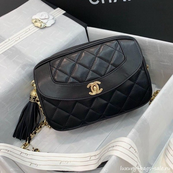 Chanel Lambskin Tassel Camera Case AS0001 Black 2019 Collection