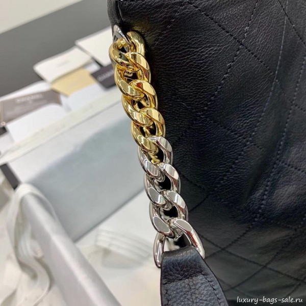 Chanel Calfskin Hobo Handbag AS0414 Black 2019 Collection