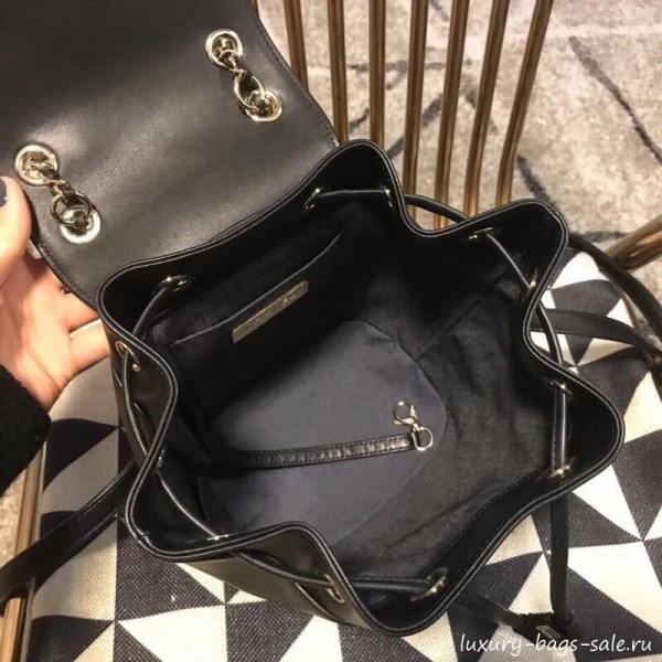 Chanel Lambskin Drawstring CC Flap Backpack Black 2019 Collection