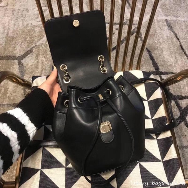 Chanel Lambskin Drawstring CC Flap Backpack Black 2019 Collection