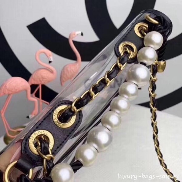Chanel PVC Pearl Flap Bag Black/Transparent 2019 Collection