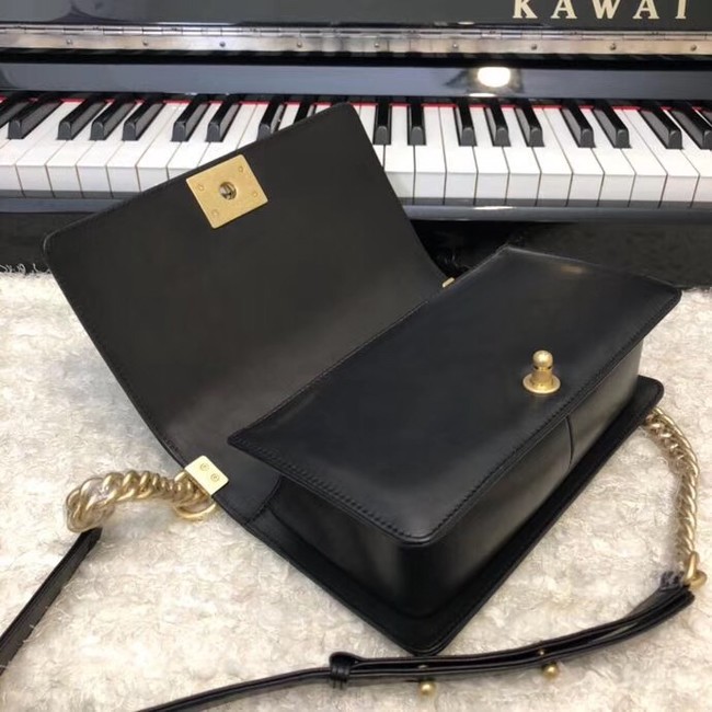 Chanel Leboy Original Calfskin leather Shoulder Bag E67086 black & Gold-Tone Metal 