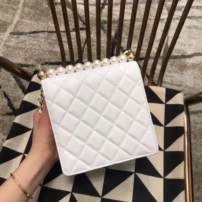 Chanel Flap Shoulder Bag Sheepskin Leather 77398 white 