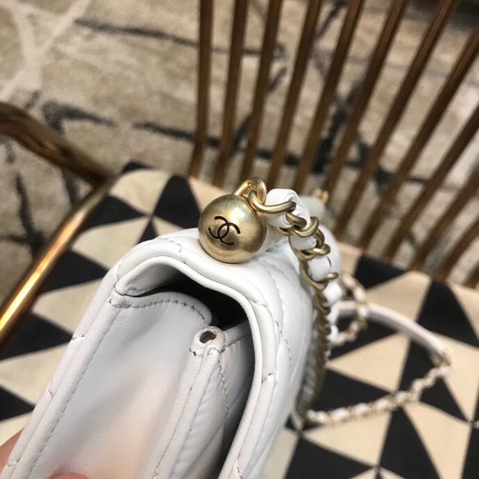 Chanel Flap Shoulder Bag Sheepskin Leather 77399 white 