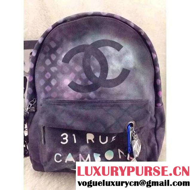 Chanel Dark Blue Graffiti Backpack (LZ-060201 )