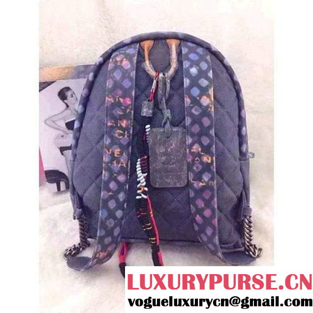 Chanel Dark Blue Graffiti Backpack  (LZ-060201 )