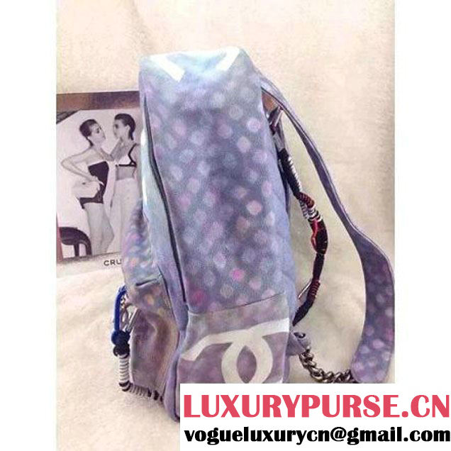 Chanel Light Blue Graffiti Backpack  (LZ-060202 )