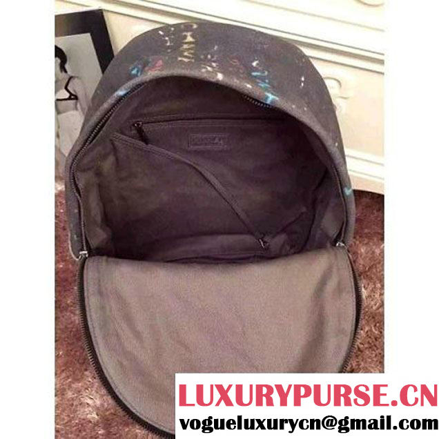 Chanel Dark Black Graffiti Backpack  (Lz-060203 )