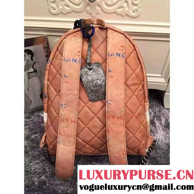 Chanel Yellow Graffiti Backpack  (LZ-060204 )
