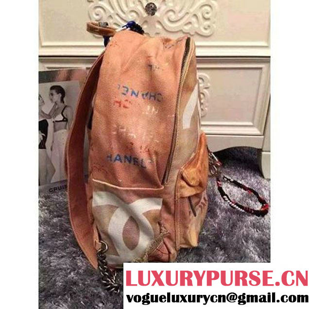 Chanel Yellow Graffiti Backpack  (LZ-060204 )