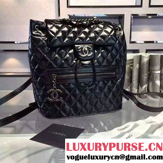 Chanel Calfskin Backpack in Black A92961 Paris-Salzburg 2014/15 (2A136-061605 )