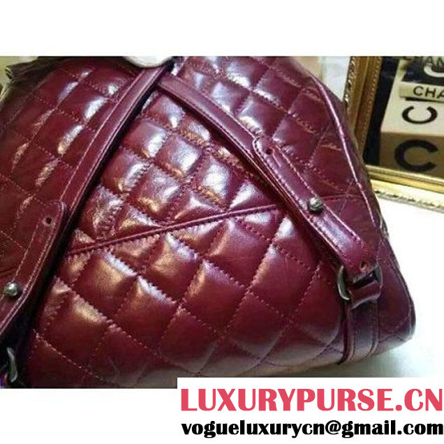 Chanel Calfskin Backpack in Burgundy A92961 Paris-Salzburg 2014/15 (2A020-061606 )