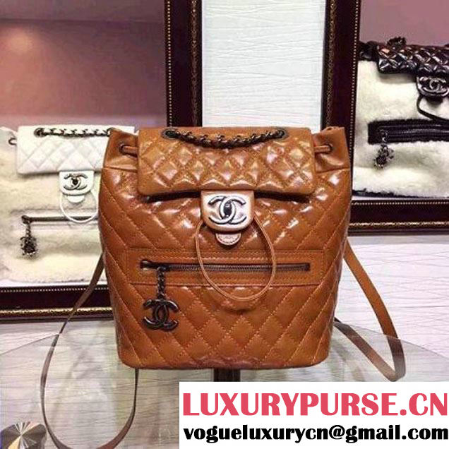 Chanel Calfskin Backpack in Khaki A92961 Paris-Salzburg 2014/15 (2a136-062301 )