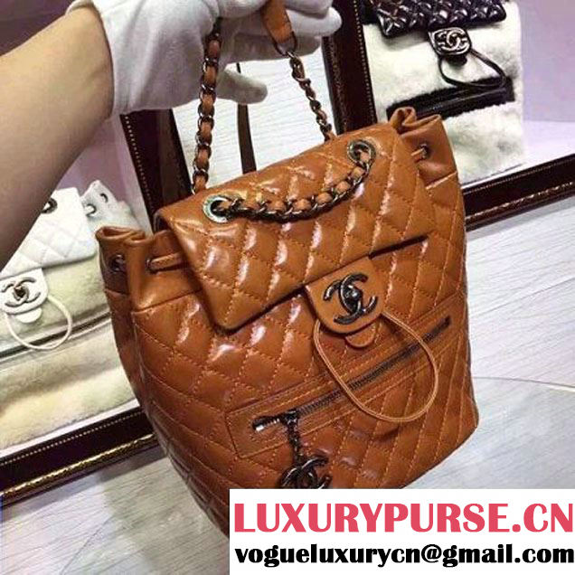 Chanel Calfskin Backpack in Khaki A92961 Paris-Salzburg 2014/15 (2a136-062301 )