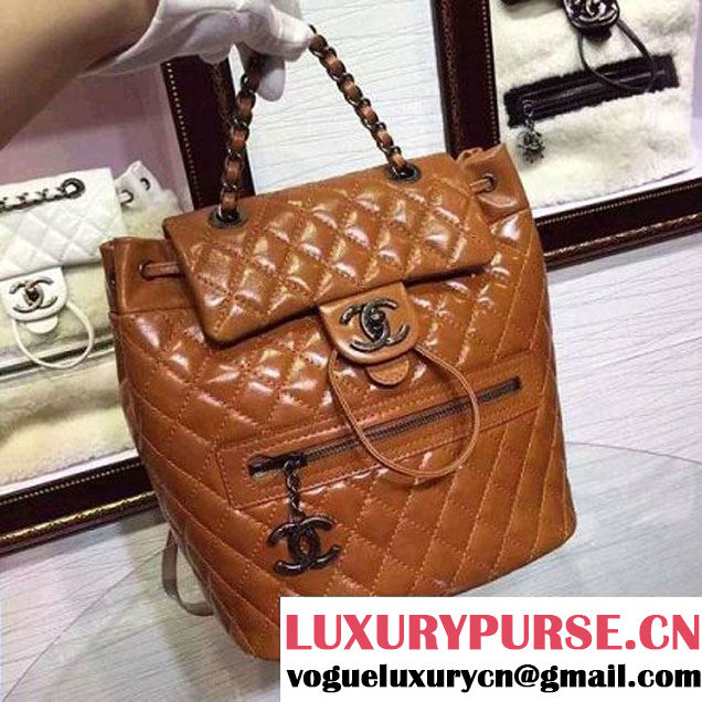 Chanel Calfskin Backpack in Khaki A92961 Paris-Salzburg 2014/15 (2a136-062301 )