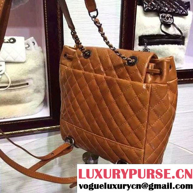 Chanel Calfskin Backpack in Khaki A92961 Paris-Salzburg 2014/15 (2a136-062301 )