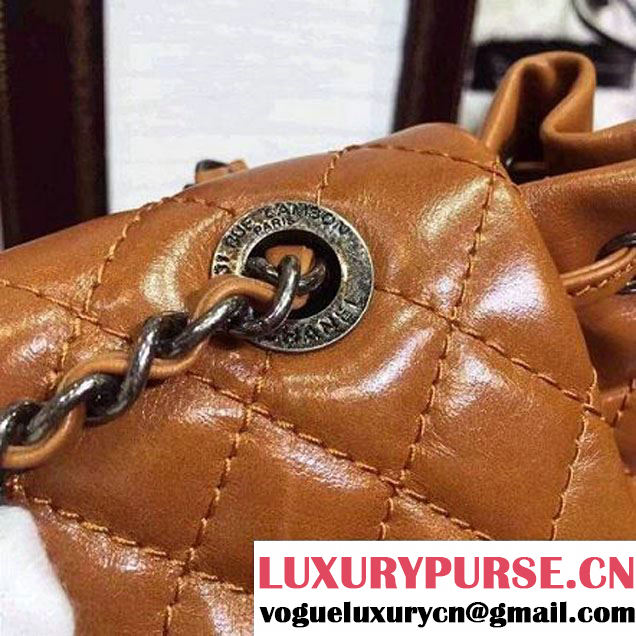 Chanel Calfskin Backpack in Khaki A92961 Paris-Salzburg 2014/15 (2a136-062301 )