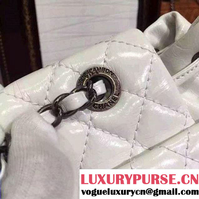 Chane White Calfskin and Shearling Backpack Embellished with an Edelweiss Charm Paris-Salzburg 2015 (2a136-071323 )
