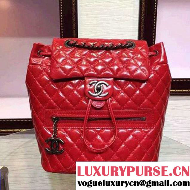 Chanel Calfskin Backpack in Red A92961 Paris-Salzburg 2014/15 (2a136-071327 )