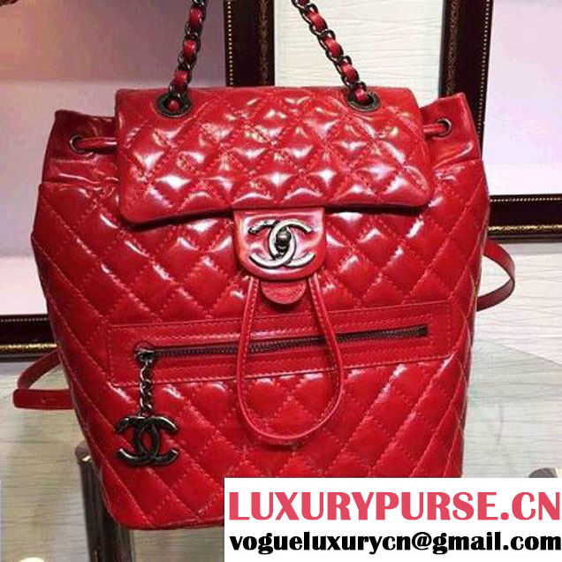 Chanel Calfskin Backpack in Red A92961 Paris-Salzburg 2014/15 (2a136-071327 )