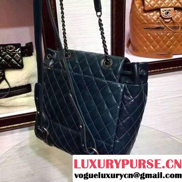 Chanel Calfskin Backpack in Deep Blue A92961 Paris-Salzburg 2014/15 (2a136-071326 )