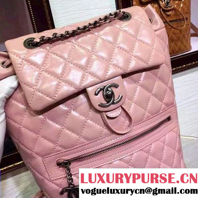 Chanel Large Calfskin Backpack in Pink A92961 Paris-Salzburg 2014/15 (2a136-071329 )