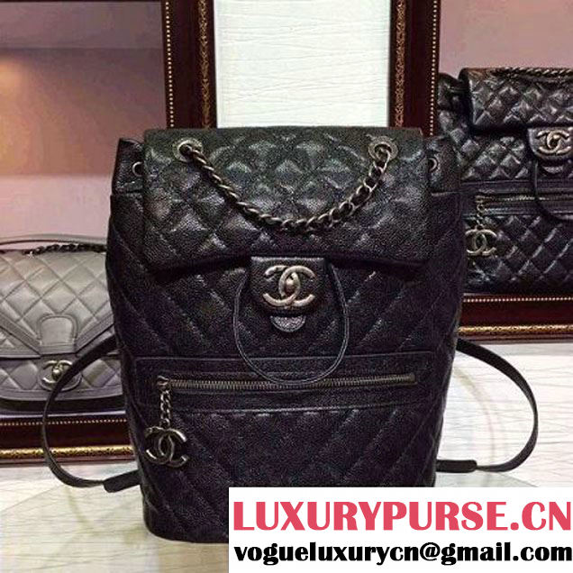 Chanel Large Caviar Calfskin Backpack in black A92961 Paris-Salzburg 2014/15 (2b041b-072832 )