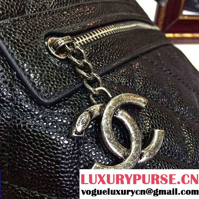 Chanel Large Caviar Calfskin Backpack in black A92961 Paris-Salzburg 2014/15 (2b041b-072832 )
