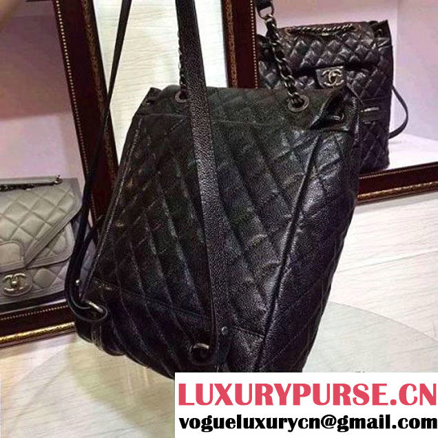 Chanel Large Caviar Calfskin Backpack in black A92961 Paris-Salzburg 2014/15 (2b041b-072832 )