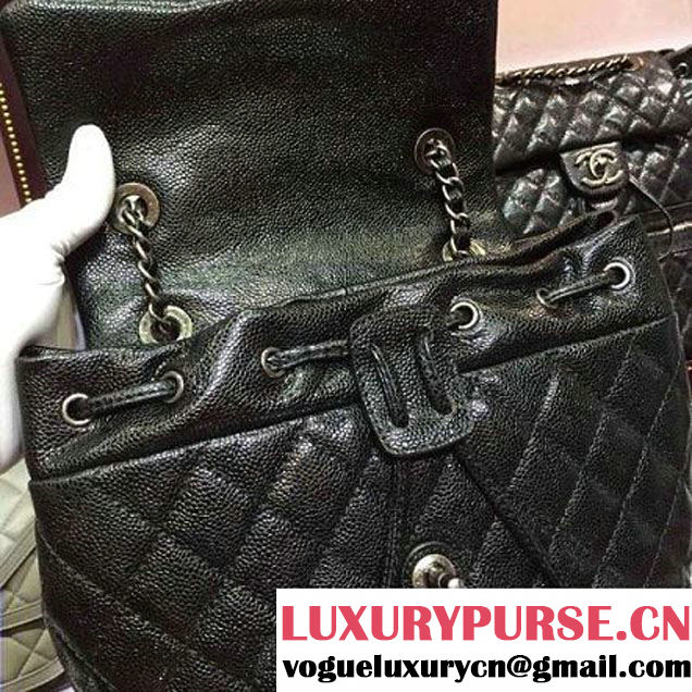 Chanel Large Caviar Calfskin Backpack in black A92961 Paris-Salzburg 2014/15 (2b041b-072832 )