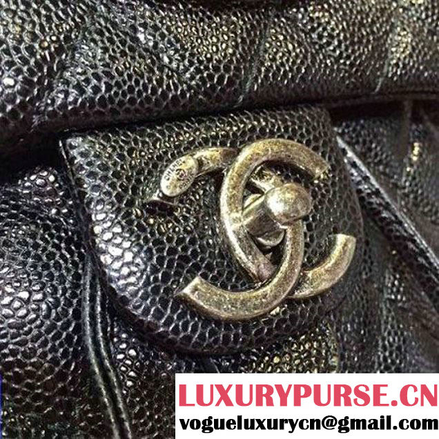 Chanel Large Caviar Calfskin Backpack in black A92961 Paris-Salzburg 2014/15 (2b041b-072832 )