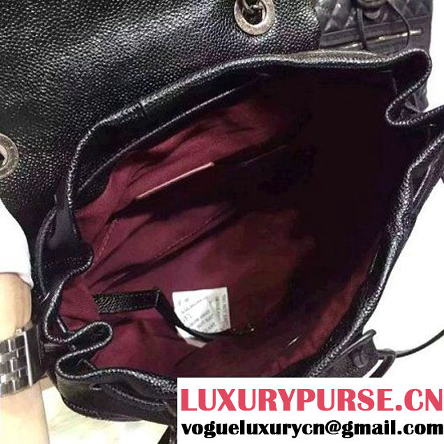 Chanel Large Caviar Calfskin Backpack in black A92961 Paris-Salzburg 2014/15 (2b041b-072832 )