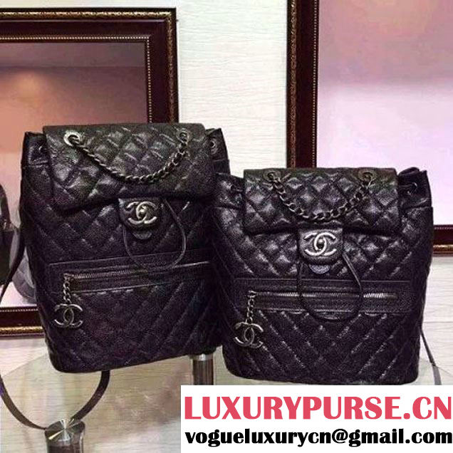 Chanel Caviar Calfskin Backpack in Black A92961 Paris-Salzburg 2014/15 (2b041b-072833 )