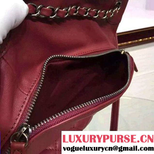 Chanel Small/Large Red Calfskin Backpack Pre Fall-Winter 2015 (2A136-080605 )