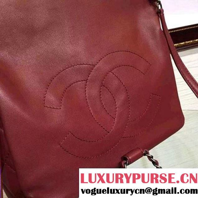 Chanel Small/Large Red Calfskin Backpack Pre Fall-Winter 2015 (2A136-080605 )