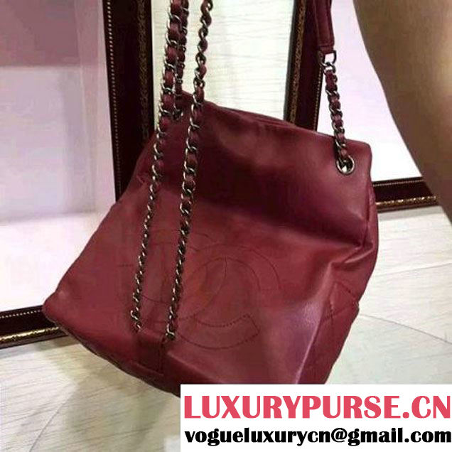 Chanel Small/Large Red Calfskin Backpack Pre Fall-Winter 2015 (2A136-080605 )