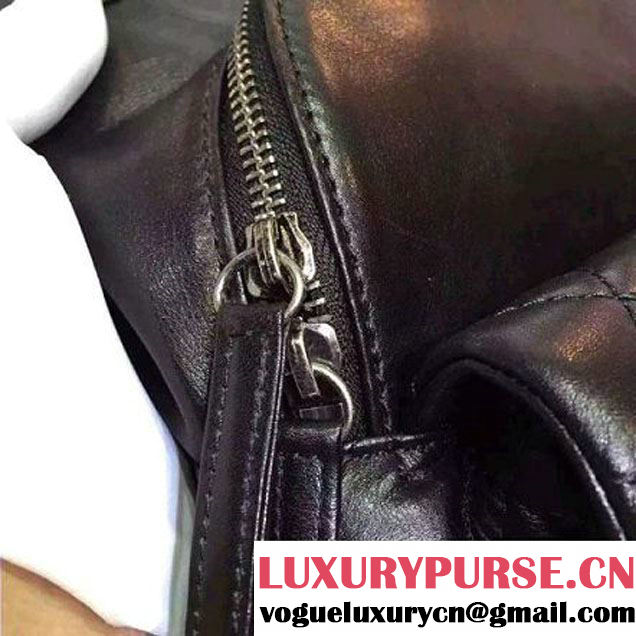 Chanel Small/Large Black Calfskin Backpack Pre Fall-Winter 2015 (2A136-080606 )