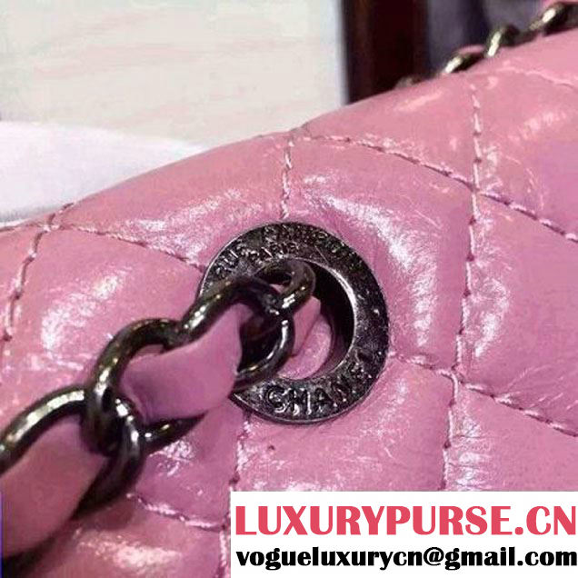 Chane Pink Calfskin and Shearling Backpack A92976 Paris-Salzburg 2015 (2a136-080709 )