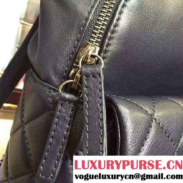 Chanel Small/Large Deep Blue Calfskin Backpack Pre Fall-Winter 2015 (2a136-082931 )