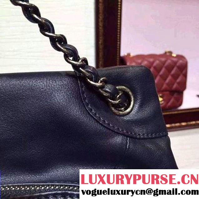 Chanel Small/Large Deep Blue Calfskin Backpack Pre Fall-Winter 2015 (2a136-082931 )
