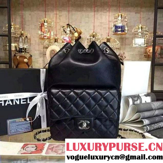 Chanel Black Calfskin Backpack Cruise 2016 (2a136-110907 )