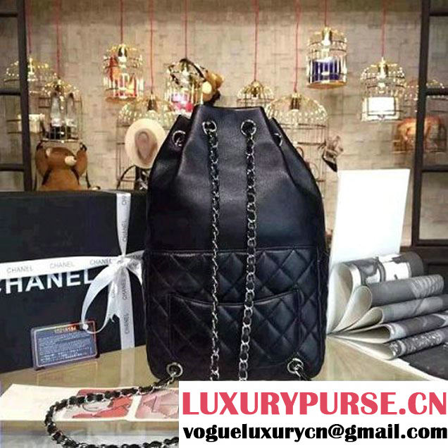 Chanel Black Calfskin Backpack Cruise 2016 (2a136-110907 )