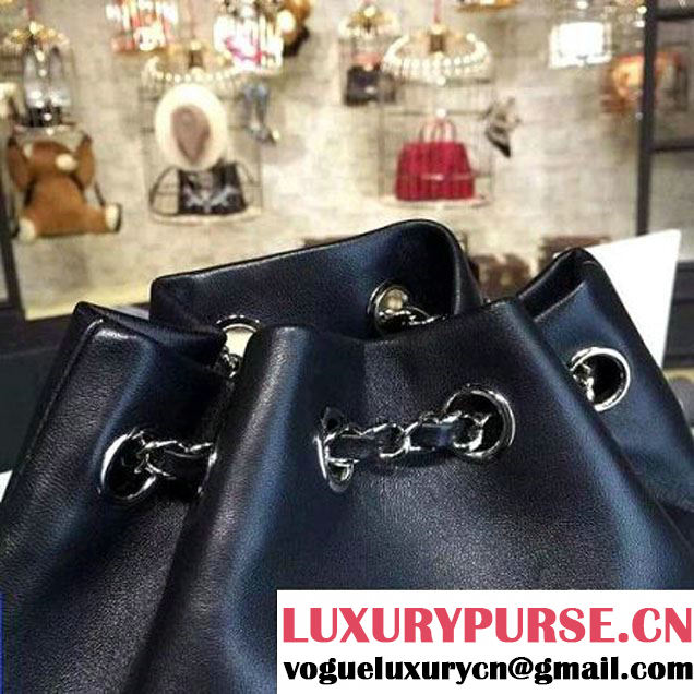 Chanel Black Calfskin Backpack Cruise 2016 (2a136-110907 )