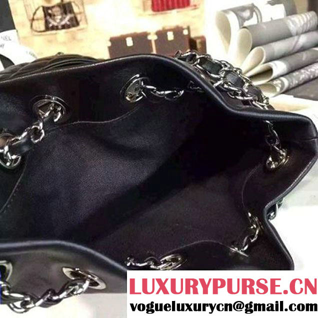 Chanel Black Calfskin Backpack Cruise 2016 (2a136-110907 )