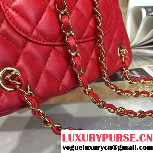 Chanel Large Red Calfskin Backpack Cruise 2016 (2A057-111609 )