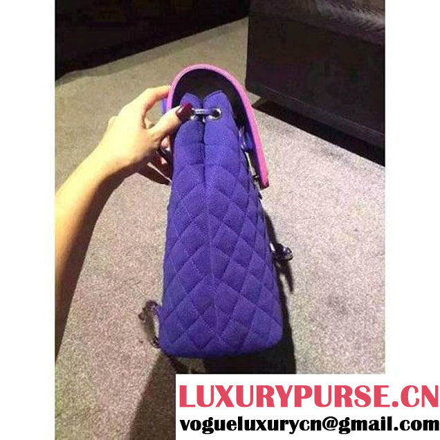 Chanel Quilted Backpack In Blue- Spring 2016 (2A057-120118 )