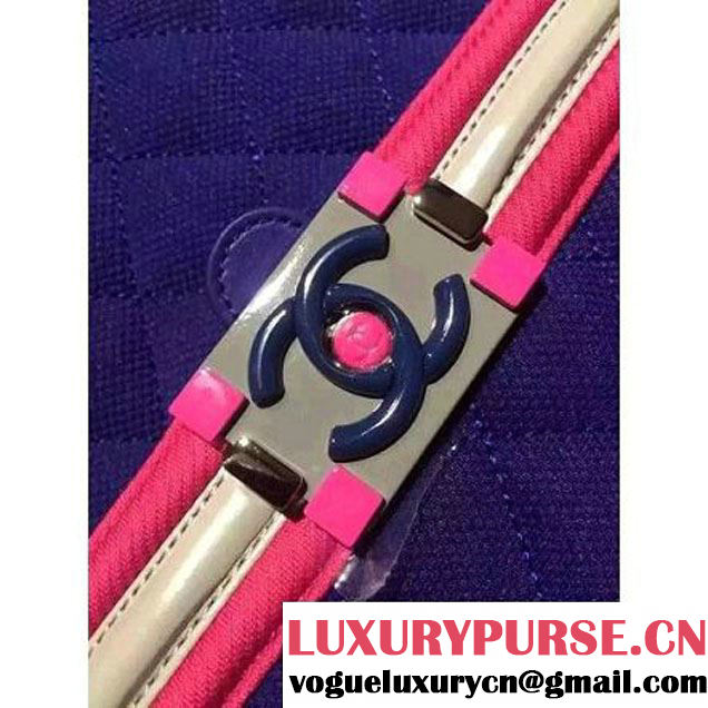 Chanel Quilted Backpack In Blue- Spring 2016 (2A057-120118 )